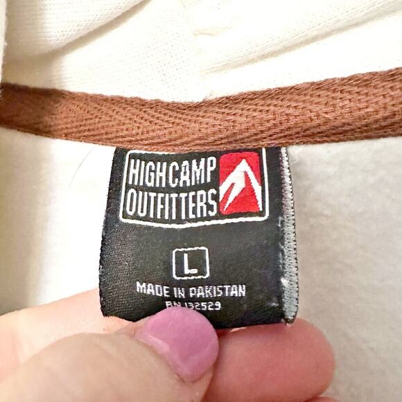High Camp Outfitters Breckenridge CO Chunky White Zip Sweatshirt women's large - Picture 10 of 15